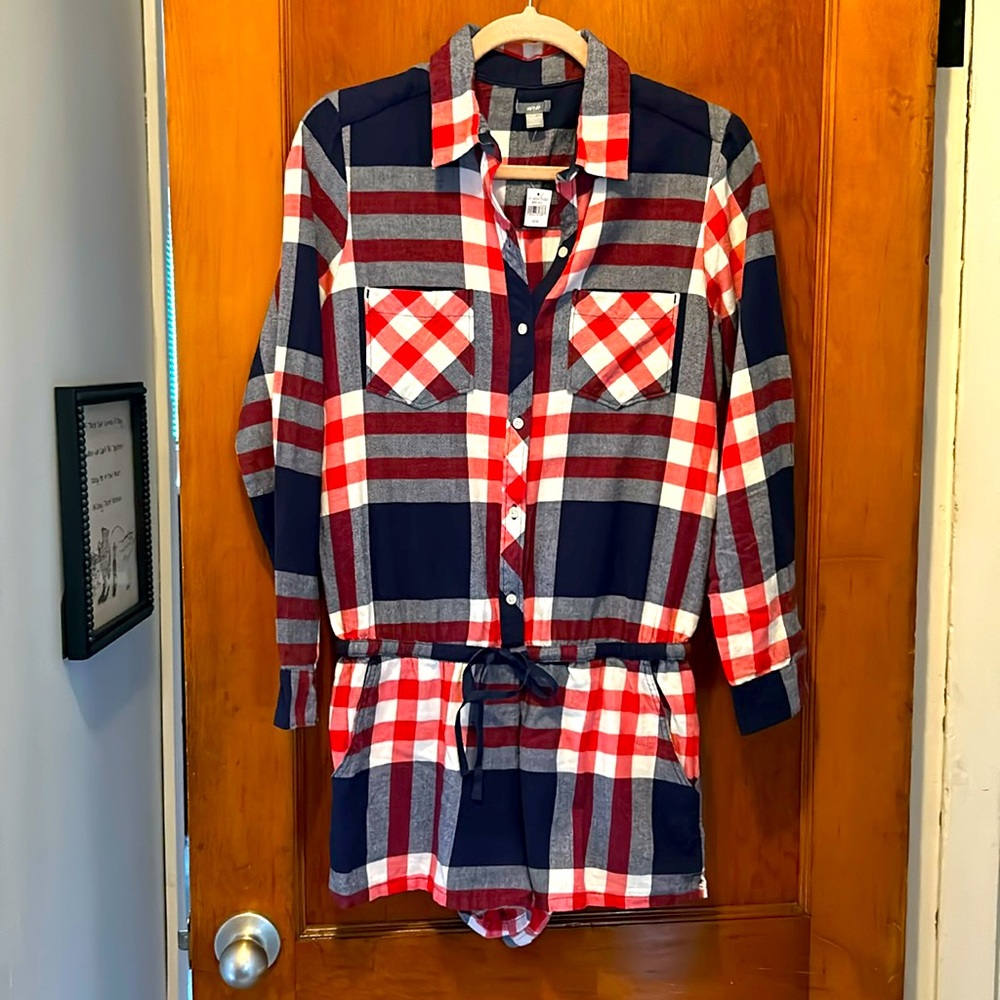 AE Plaid Casual Romper